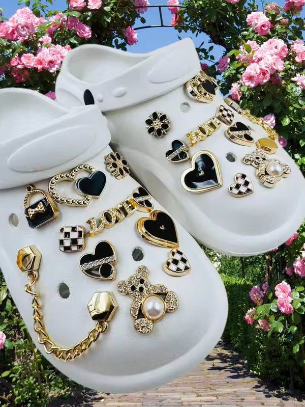 22pcs Bear & Heart Shoe Charms, Detachable & Reusable Shoe Decorative Accessories